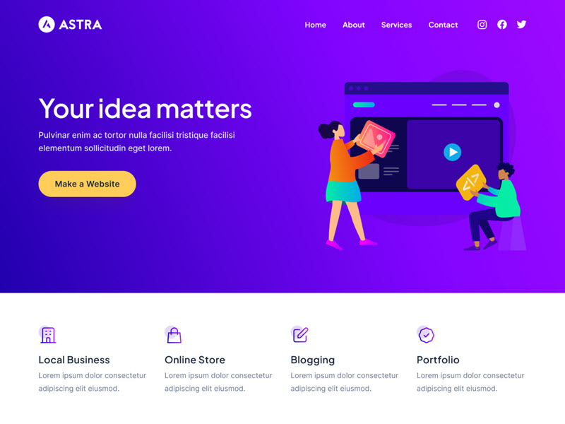Astra Pro minimal WordPress theme
