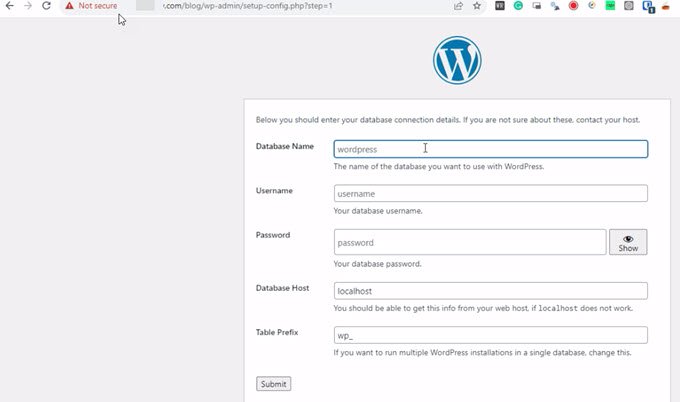 install WordPress manually