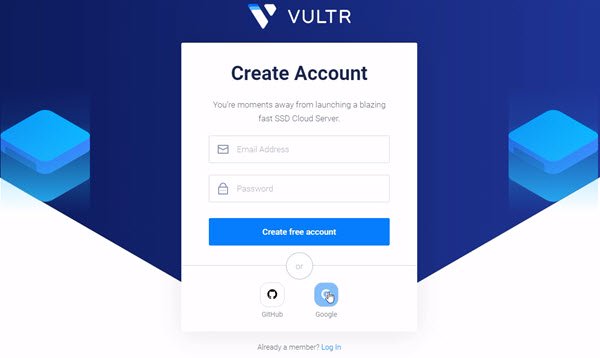 vultr create account